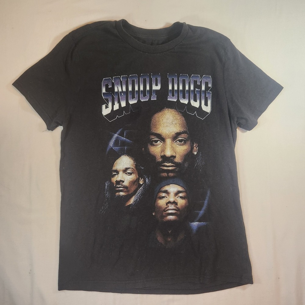 Death Row Records Snoop Dogg Graphic T-Shirt Black Mens Small Hip Hop Rap Tee